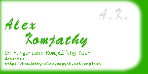 alex komjathy business card